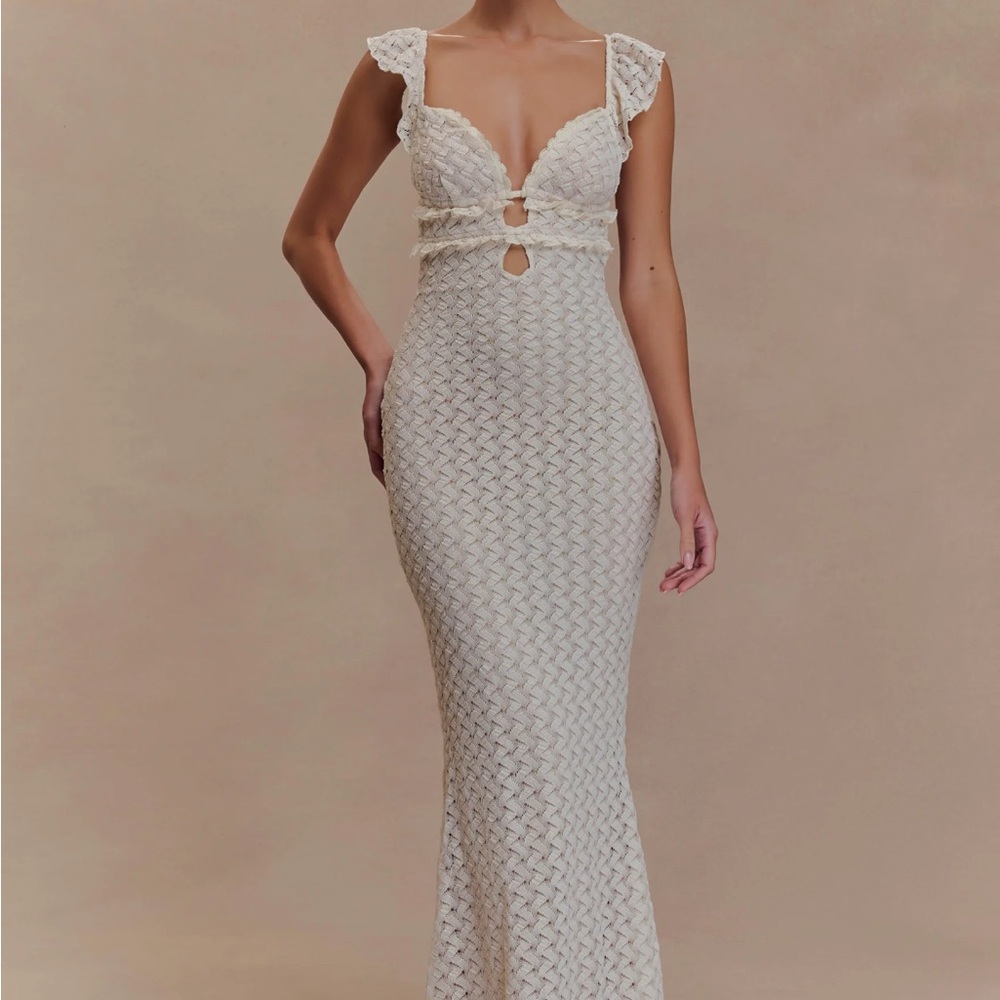 Meshki Ezra White Lace Dress